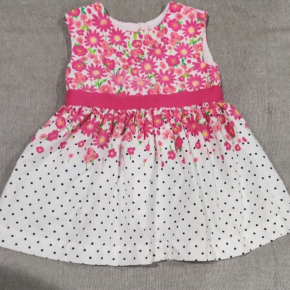 Koala Kids Baby Girl Pink Sleeveless Sundress with Crew Neck 6-9 Months